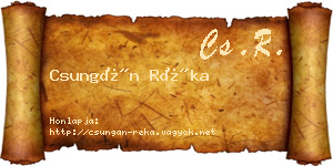 Csungán Réka névjegykártya